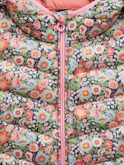 Joules Kids' Cairn Multi Ditsy Showerproof Padded Coat with Hood - Image 4 of 4