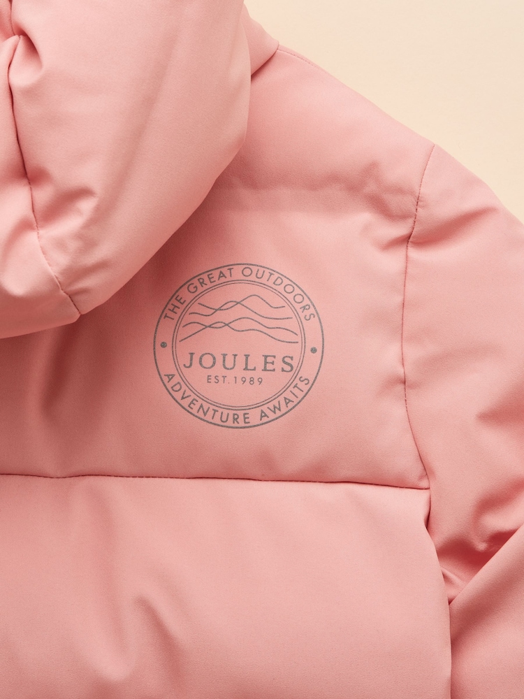Buy Joules Girls' Padwell Pink Waterproof Padded Coat from the