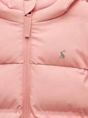 Joules Girls' Padwell Pink Waterproof Padded Coat - Image 6 of 9