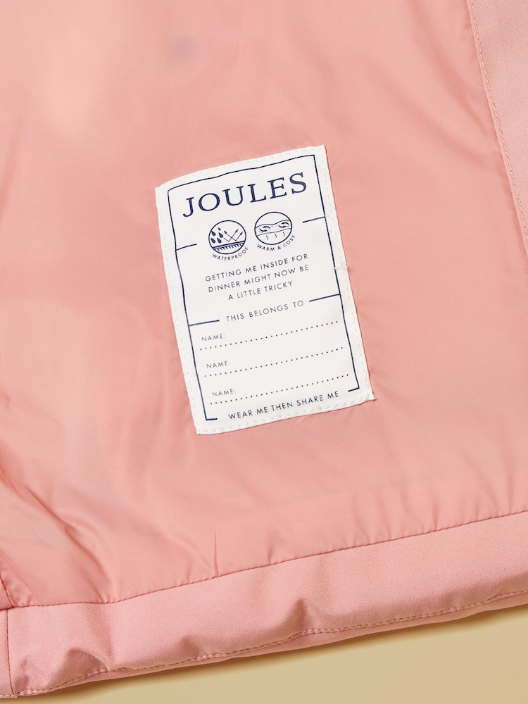Joules Girls' Padwell Pink Waterproof Padded Coat - Image 9 of 9