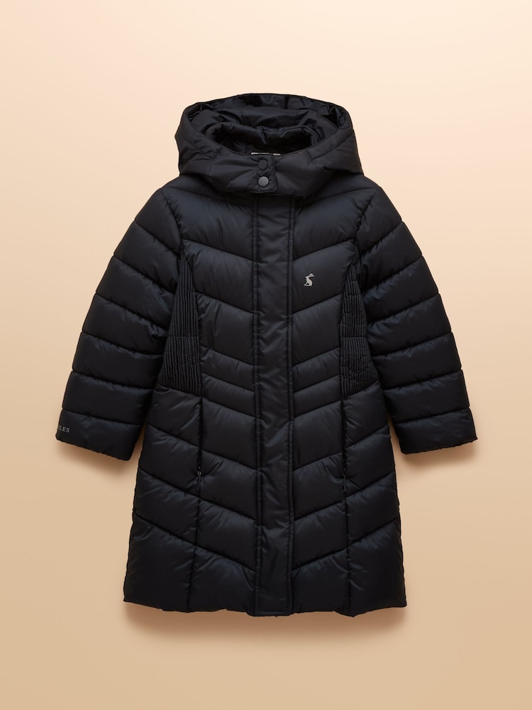 Joules Girls' Pembury Navy Blue Showerproof Padded Coat - Image 1 of 4