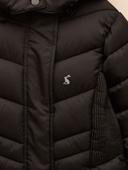 Joules Girls' Pembury Black Showerproof Padded Coat - Image 3 of 4
