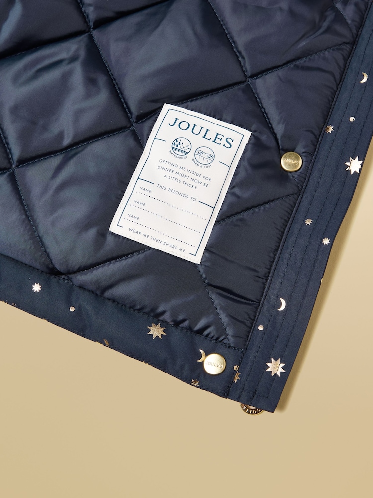 Joules Girls' Alix Navy Blue Waterproof Parka Coat - Image 6 of 6 Joules Girls' Alix Navy Blue Waterproof Parka Coat - Image 6 of 6