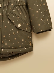 Joules Girls' Alix Khaki Green Waterproof Parka Coat - Image 6 of 7