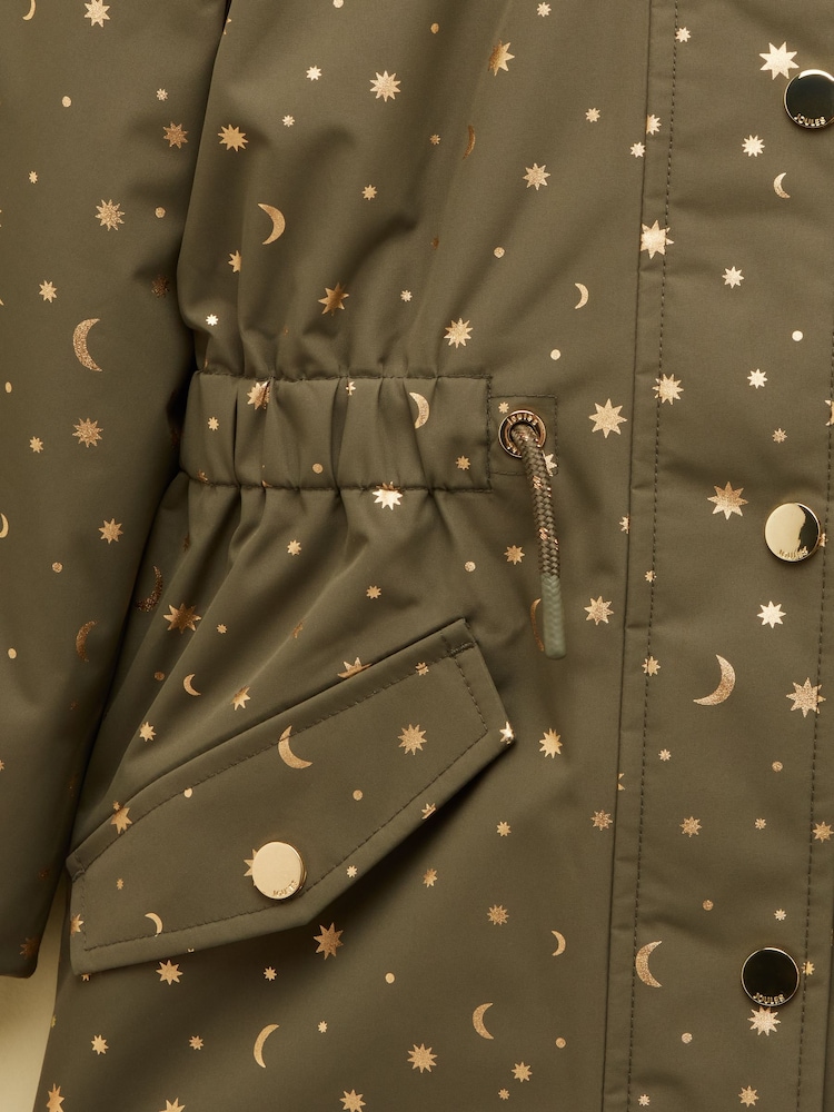 Joules Girls' Alix Khaki Green Waterproof Parka Coat - Image 7 of 7 Joules Girls' Alix Khaki Green Waterproof Parka Coat - Image 7 of 7