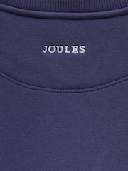 Joules Girls' Mackenzie Navy Horse Embroidered Artwork Sweatshirt With Faux Faur Lining - Image 5 of 5