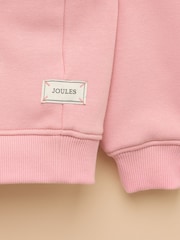 Rožnata konji - Joules dekleta' Mackenzie Embroidered Artwork zgornji del trenirke; športna majica s podlogo iz Faux Faur - Slika 3 iz 3