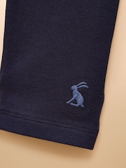 Joules Girls' Deedee Navy Blue Jersey Leggings - Image 4 of 4