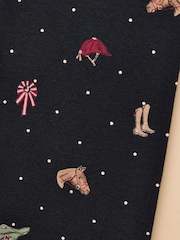 Joules Girls' Deedee Navy Horse Jersey Leggings - Image 4 of 4