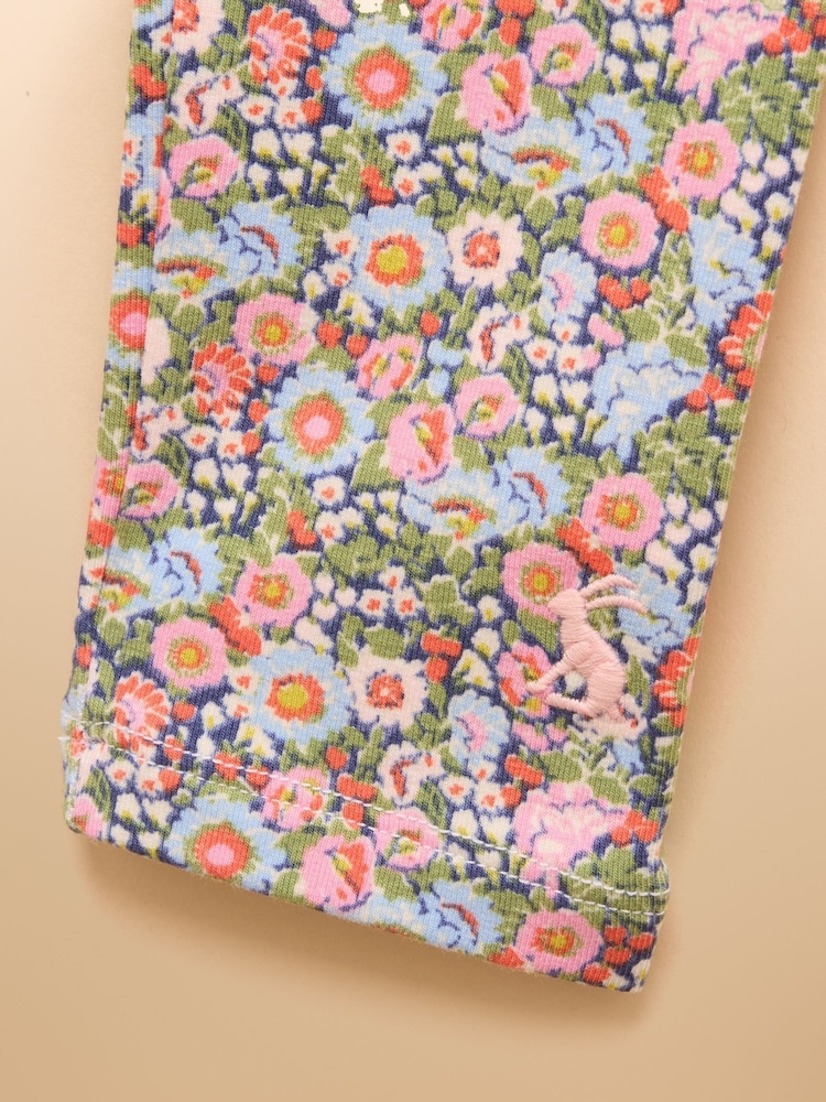 Joules Girls' Deedee Pink Ditsy Jersey Leggings - Image 5 of 5