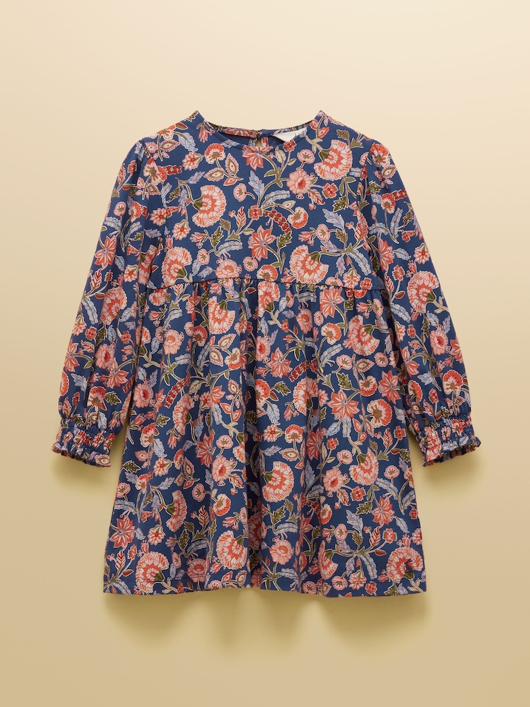 Joules Girls' Hampton Multi Floral Long Sleeve Jersey Dress - Image 1 of 5 Joules Girls' Hampton Multi Floral Long Sleeve Jersey Dress - Image 1 of 5
