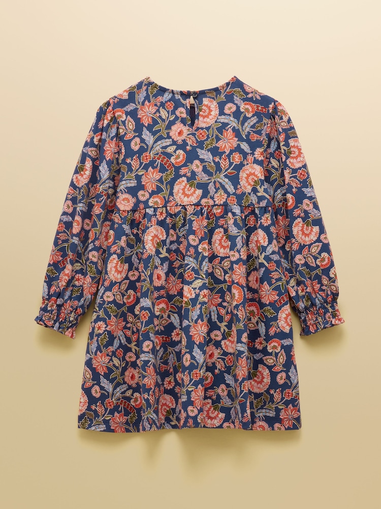 Joules Girls' Hampton Multi Floral Long Sleeve Jersey Dress - Image 2 of 5 Joules Girls' Hampton Multi Floral Long Sleeve Jersey Dress - Image 2 of 5