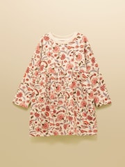 Joules Girls' Emma Cream Floral Long Sleeve Sweat Dress - Image 1 of 5