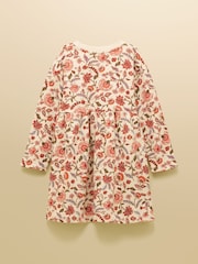 Joules Girls' Emma Cream Floral Long Sleeve Sweat Dress - Image 2 of 5