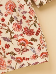 Joules Girls' Emma Cream Floral Long Sleeve Sweat Dress - Image 3 of 5