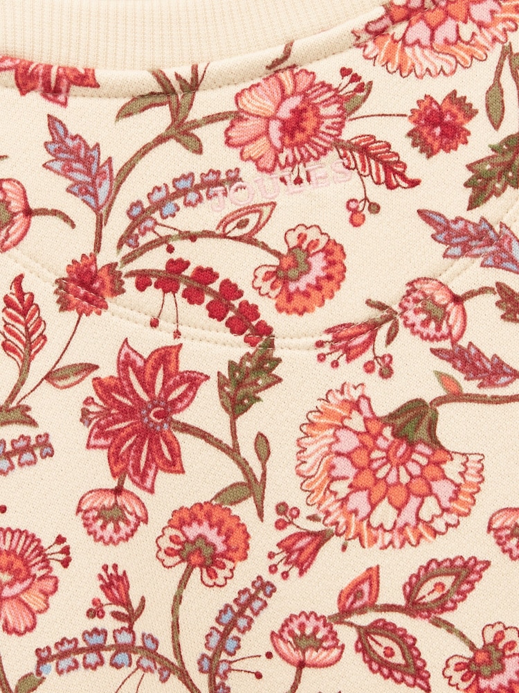 Joules Girls' Emma Cream Floral Long Sleeve Sweat Dress - Image 5 of 5