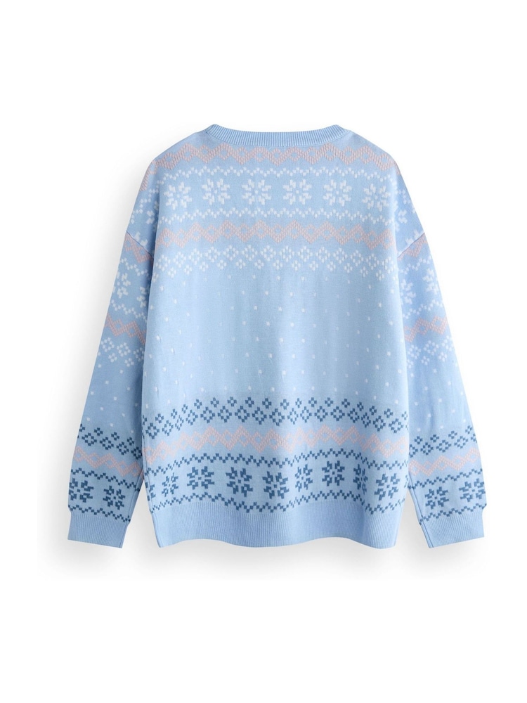 Vanilla Underground Blue Disney Stitch Womens Christmas Jumper - Image 2 of 6