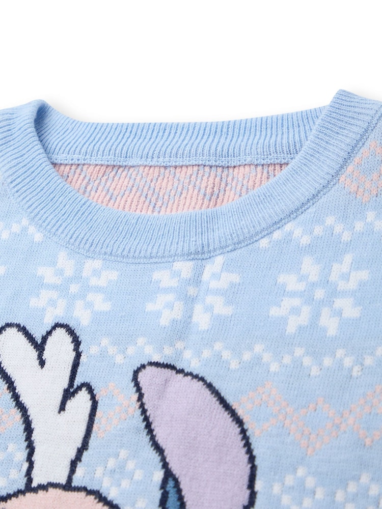 Vanilla Underground Blue Girls Disney Stitch Christmas Jumpers - Image 3 of 6