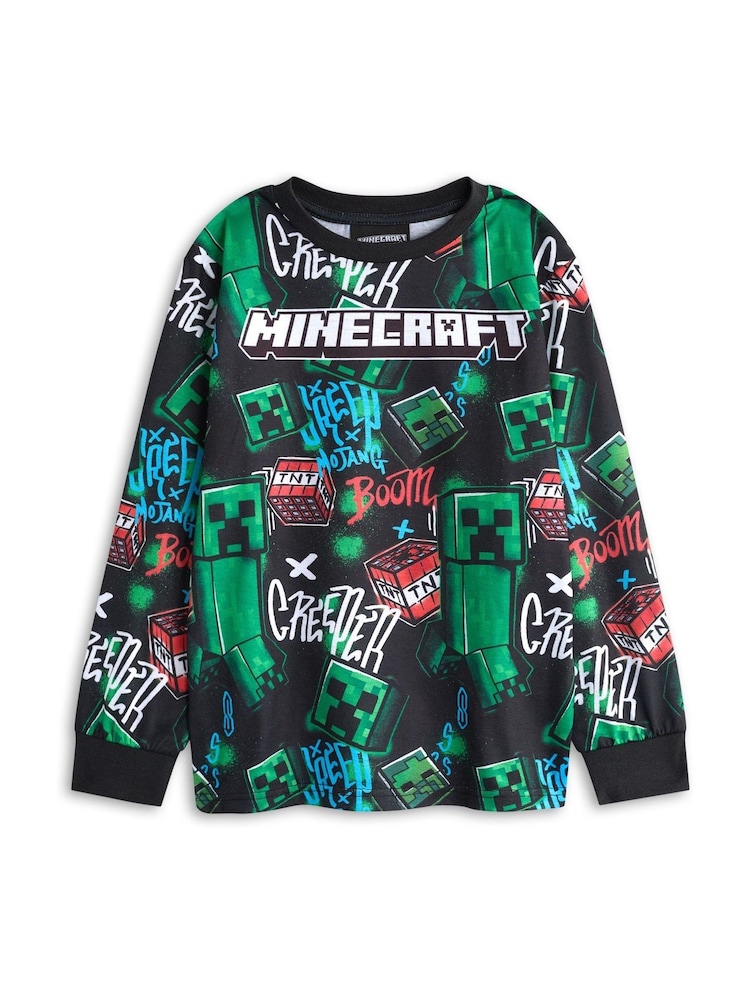 Vanilla Underground Black Boys Minecraft Pyjamas 2 Pack - Image 2 of 5