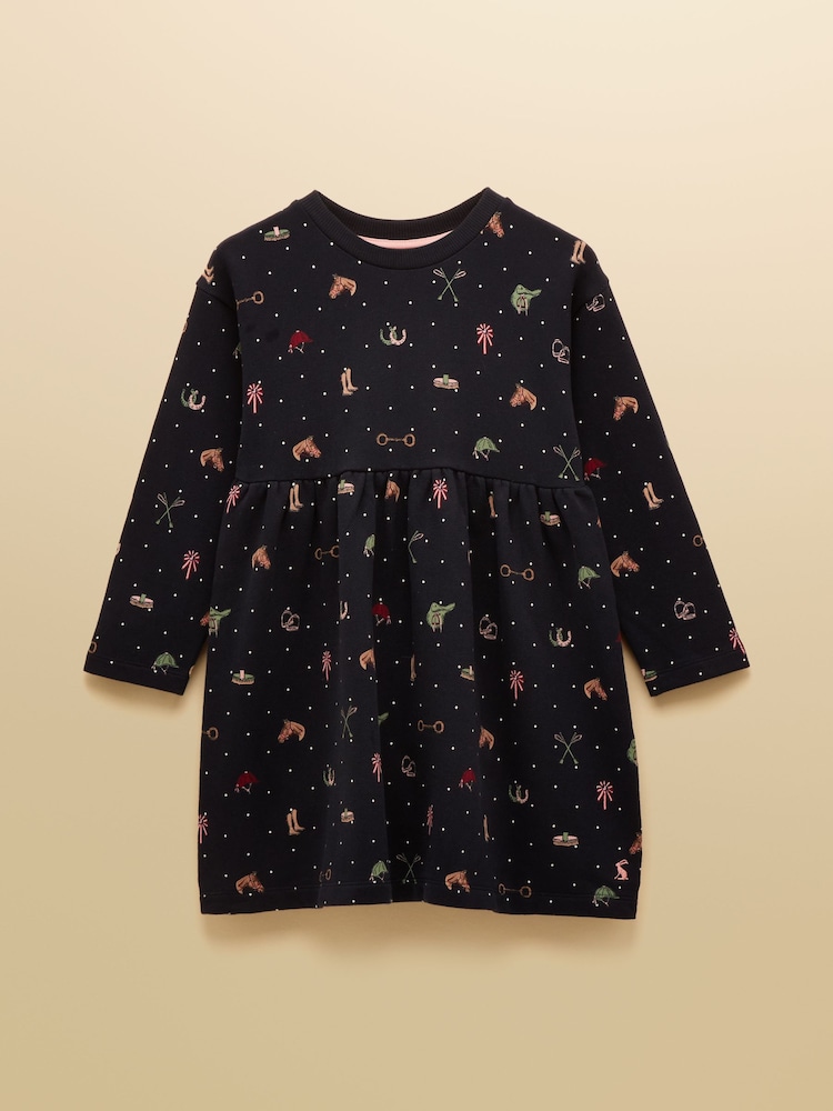Joules Girls' Emma Navy Long Sleeve Sweat Dress - Image 1 of 4 Joules Girls' Emma Navy Long Sleeve Sweat Dress - Image 1 of 4