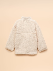 Joules Girls' Tilly Cream Quarter Zip Fleece - Image 2 of 4
