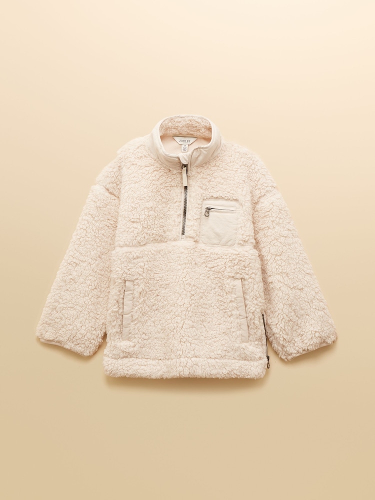 Joules Girls' Tilly Cream Quarter Zip Fleece - Image 4 of 4 Joules Girls' Tilly Cream Quarter Zip Fleece - Image 4 of 4