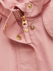 Joules Girls' Meadow Pink Longline Showerproof Coat - Image 3 of 6