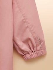 Joules Girls' Meadow Pink Longline Showerproof Coat - Image 5 of 6
