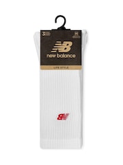White - New Balance NB Patch Logo Crew  Socks 3 Pack - Image 3 of 3