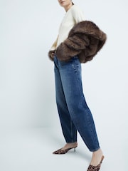 River Island Blue Relaxed 100% Cotton Straight Barrel Jeans - Image 2 of 6