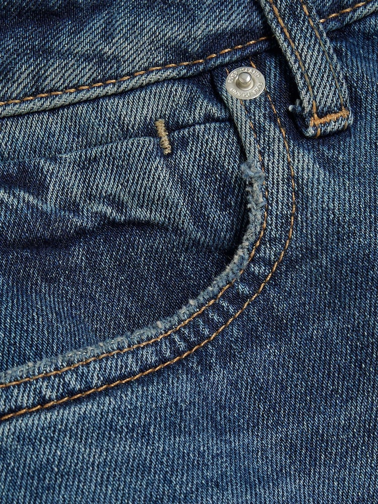River Island Blue Relaxed 100% Cotton Straight Barrel Jeans - Image 6 of 6