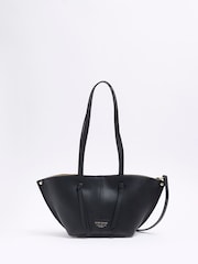 River Island Black Leather Folded Fan Tote Bag - Image 2 of 6