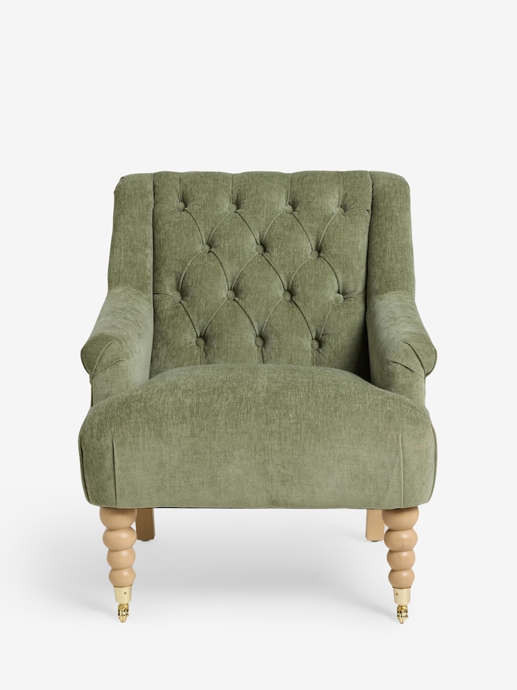 Laura Ashley Stretton Chenille Hedgerow Green Ropsley Accent Chair - Image 1 of 5