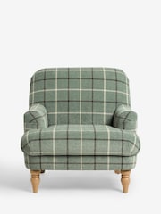 Laura Ashley Fern Green Lindfield Check Clipsham Accent Chair - Image 1 of 5