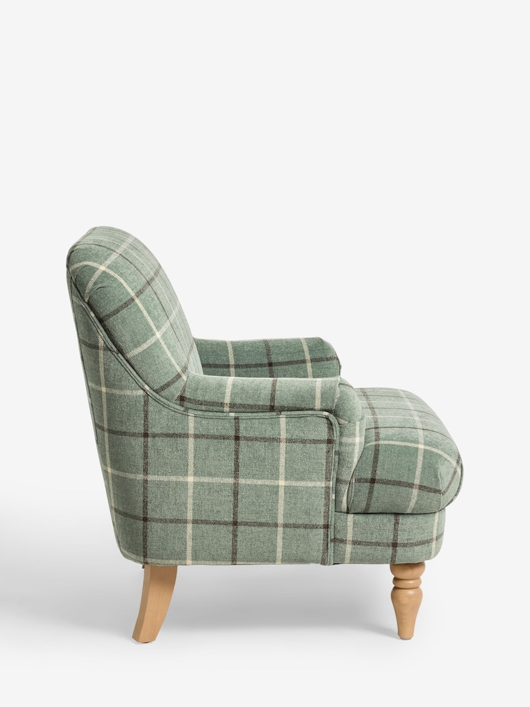 Laura Ashley Fern Green Lindfield Check Clipsham Accent Chair - Image 2 of 5