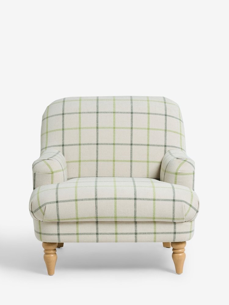 Laura Ashley Natural Lindfield Check Clipsham Accent Chair - Image 1 of 5