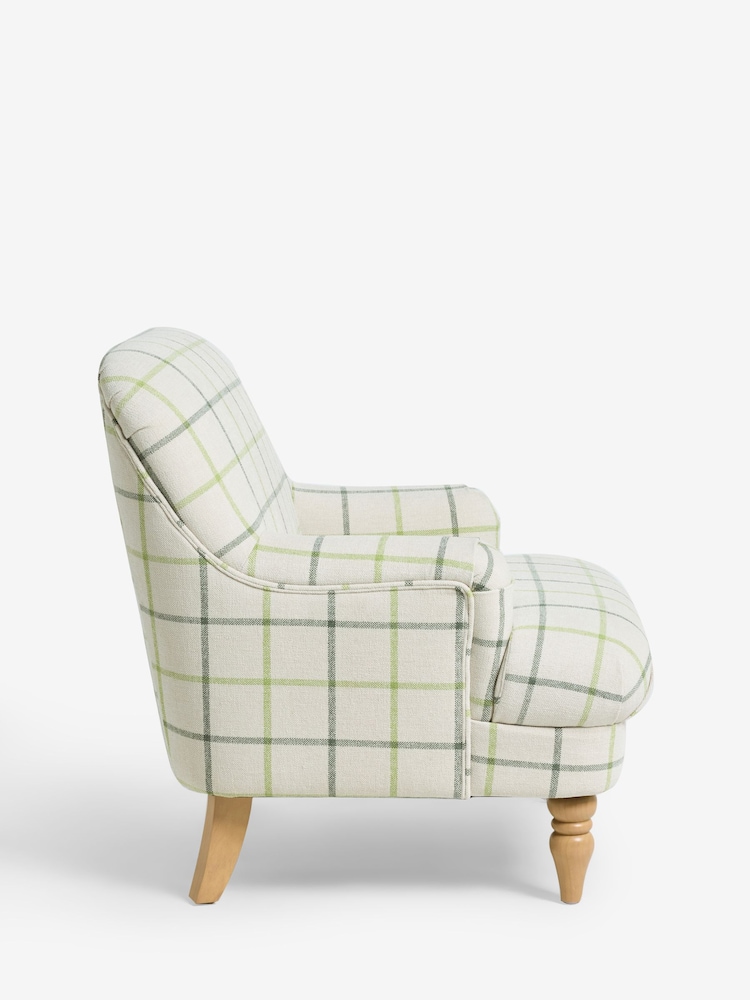 Laura Ashley Natural Lindfield Check Clipsham Accent Chair - Image 2 of 5