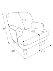 Laura Ashley Natural Lindfield Check Clipsham Accent Chair - Image 3 of 5