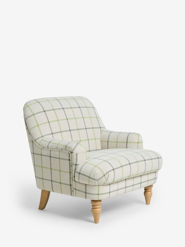 Laura Ashley Natural Lindfield Check Clipsham Accent Chair - Image 5 of 5
