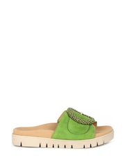 Gabor Everly Granny Green Suede Mule Style Sandals - Image 1 of 5