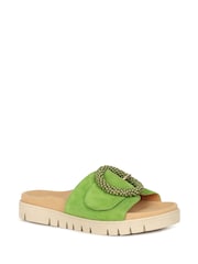 Gabor Everly Granny Green Suede Mule Style Sandals - Image 3 of 5