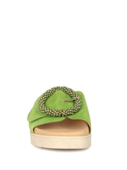 Gabor Everly Granny Green Suede Mule Style Sandals - Image 4 of 5