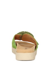 Gabor Everly Granny Green Suede Mule Style Sandals - Image 5 of 5