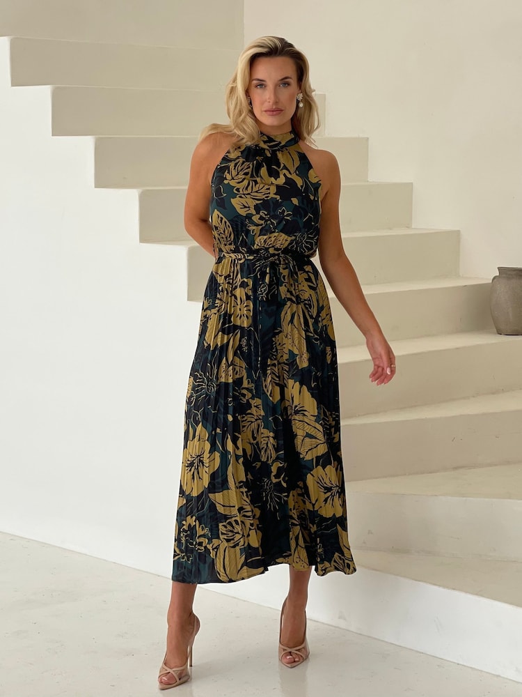 Girl In Mind Large Carla Flroal Print Pleated Midi Dress - Imagen 2 de 6 Girl In Mind Large Carla Flroal Print Pleated Midi Dress - Imagen 2 de 6