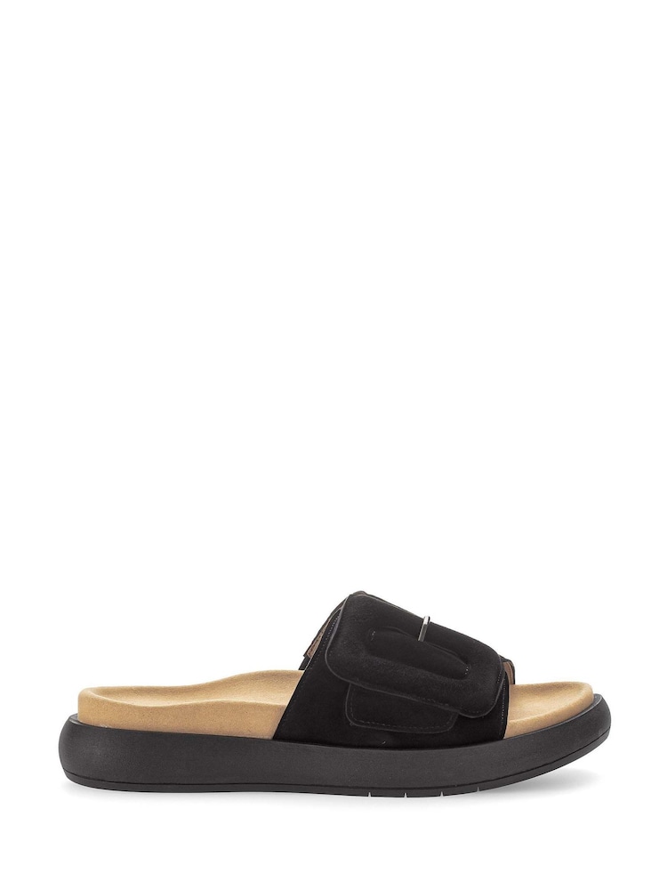 Gabor Adios Suede Mule Style Black Sandals - Image 1 of 5