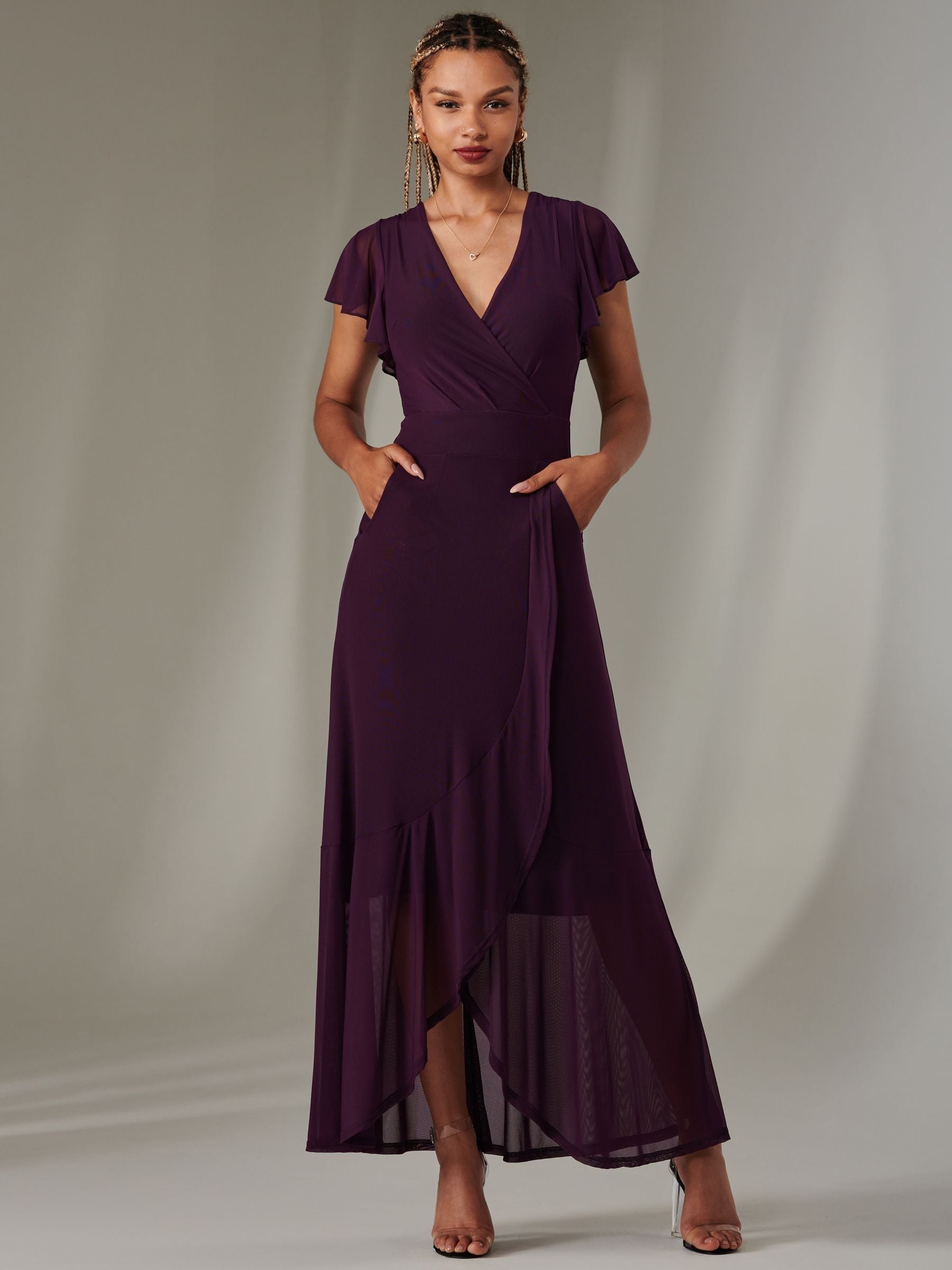 Purple mesh dress best sale