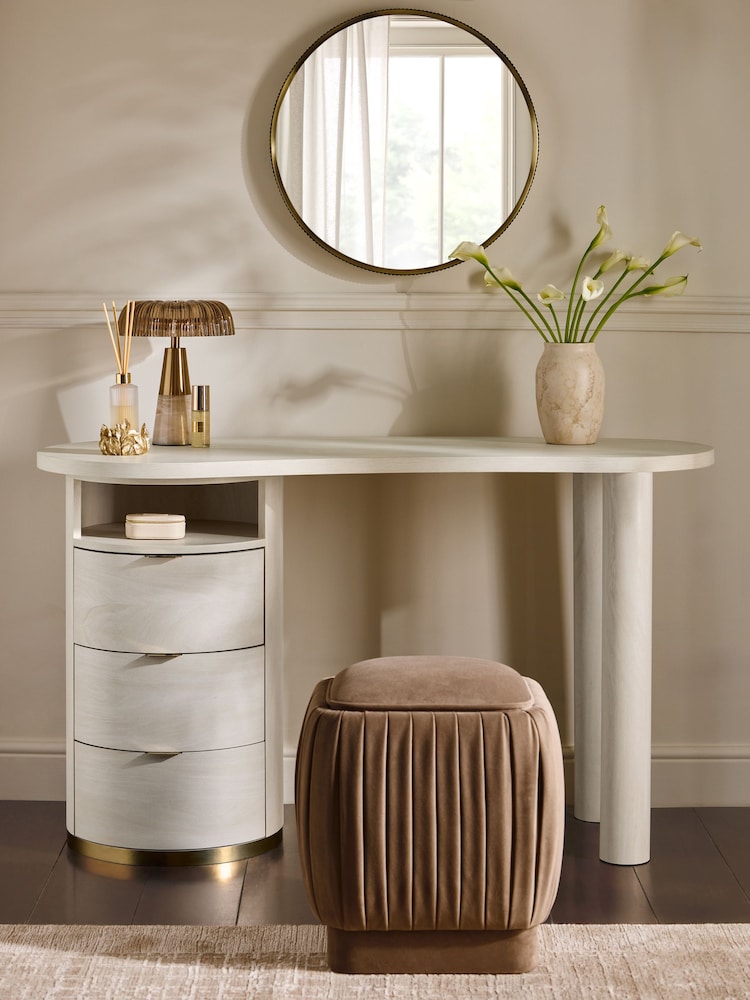 Light Natural Mia Oak Effect Console Dressing Table - Image 1 of 8