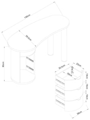 Light Natural Mia Oak Effect Console Dressing Table - Image 4 of 8