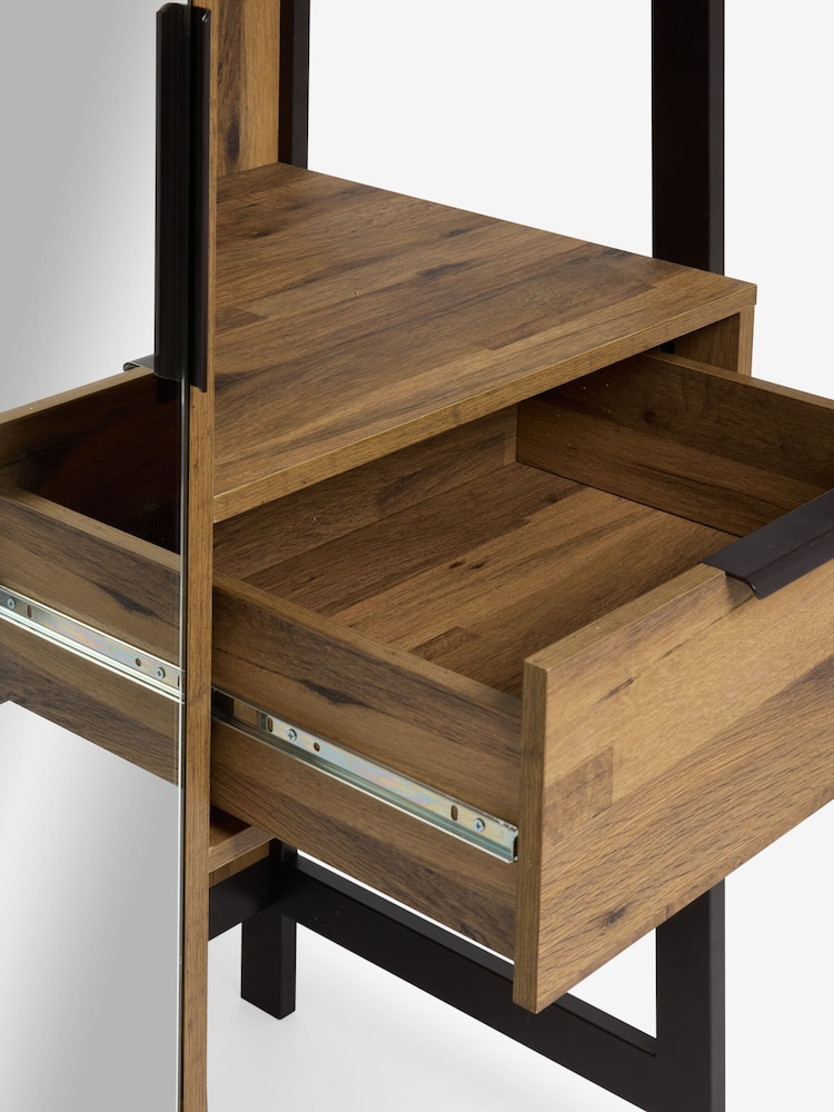 Dark Natural Bronx Oak Effect Console Dressing Table - Image 6 of 6