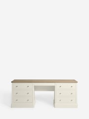 Chalk White Hampton Painted Oak Collection Luxe 7 Drawer Console Dressing Table - Image 3 of 8